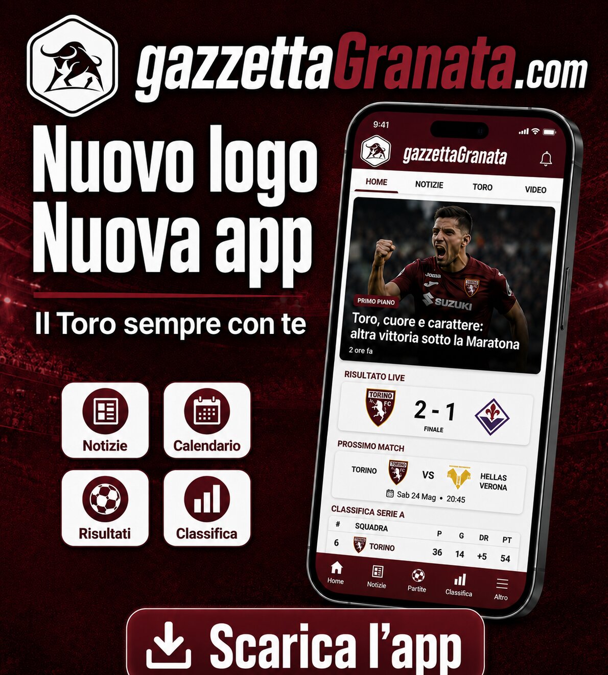 Scarica la nuova app di gazzettaGranata.com